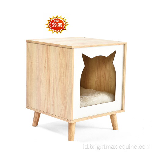 Penjualan Besar Kucing Kayu Furniture Rumah Kucing Dengan Tempat Tidur Kucing yang Dapat Dilepas